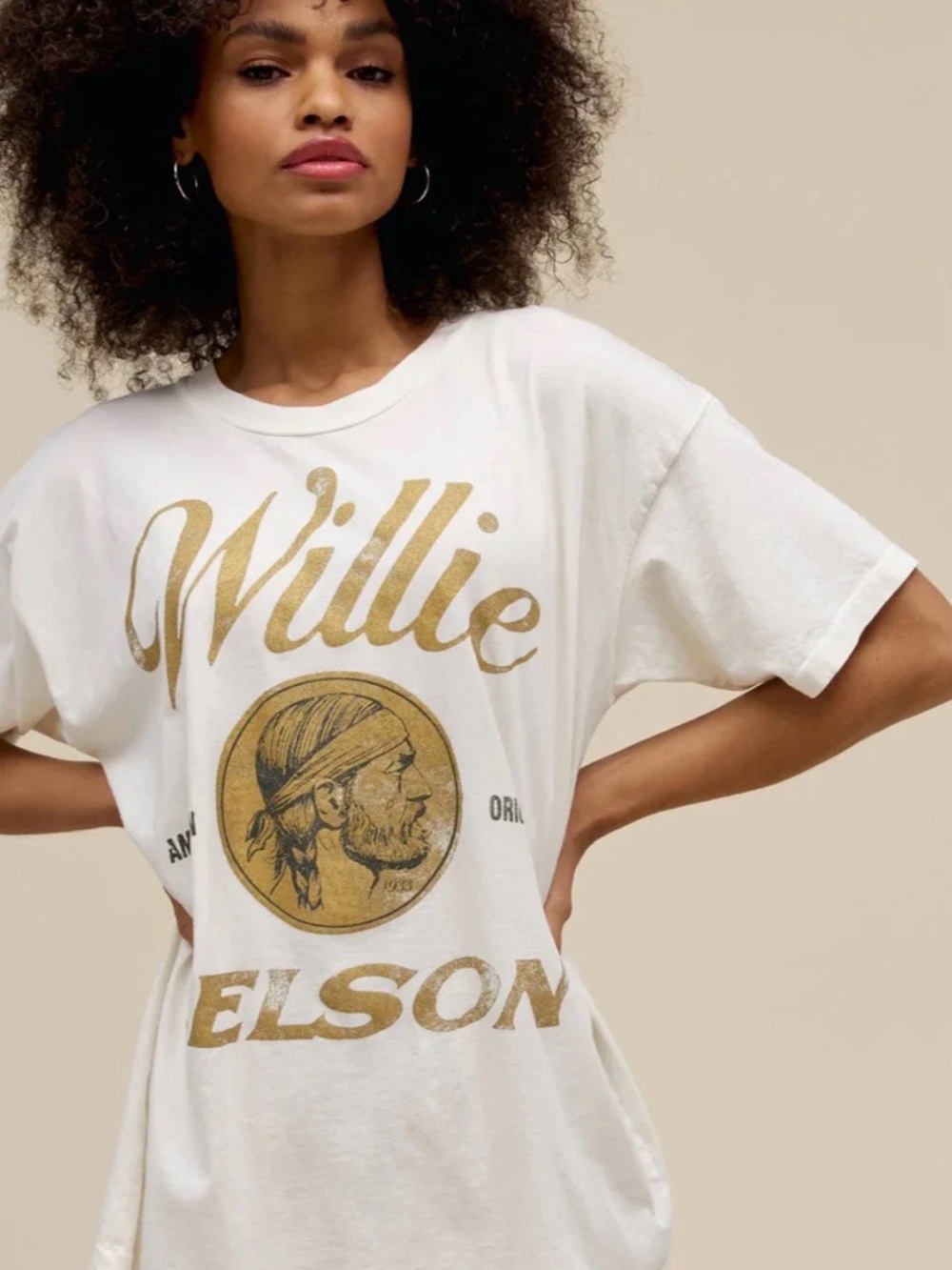 Willie Nelson American Original Merch Tee- Vintage White